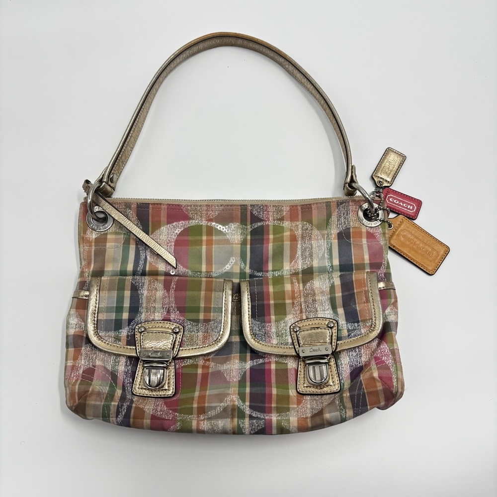 Coach Multicolor Plaid 19610 Madras Poppy Tartan bag
